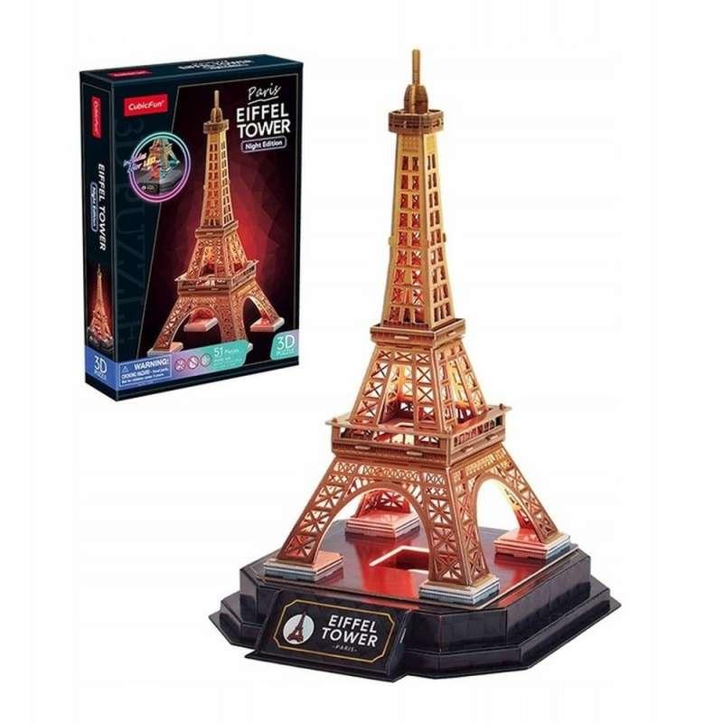 CBF205348 CUBIC FUN PUZZLE EIFFEL TOWER NIGHT EDITION L534h 