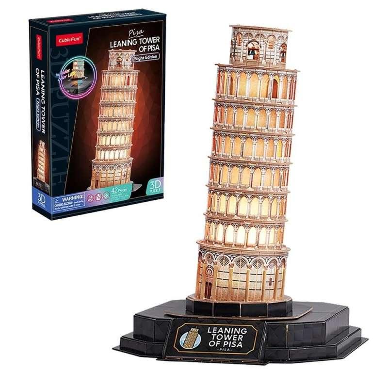 CBF205355 CUBIC FUN PUZZLE LEANING TOWER OF PISA NIGHT EDITION L535h 