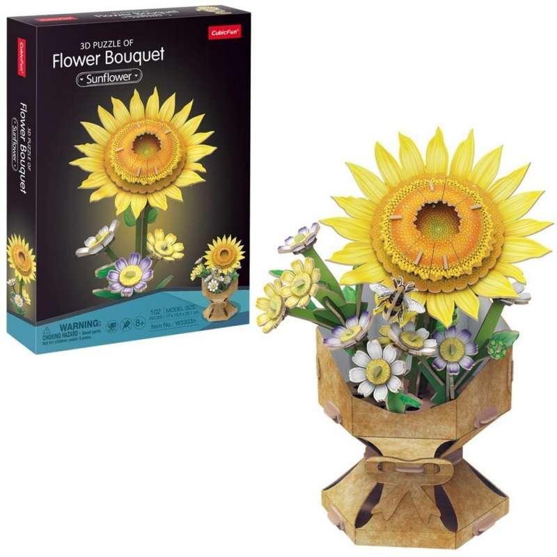 CBF233037 CUBIC FUN PUZZLE FLOWER BOUQUET - SUNFLOWER W3303h 