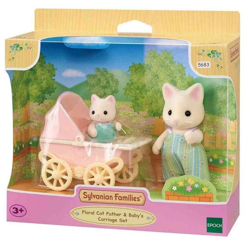 EC5683 SYLVANIAN FAMILY CVJETNI MAcAK TATA I BEBA U KOLICIMA 