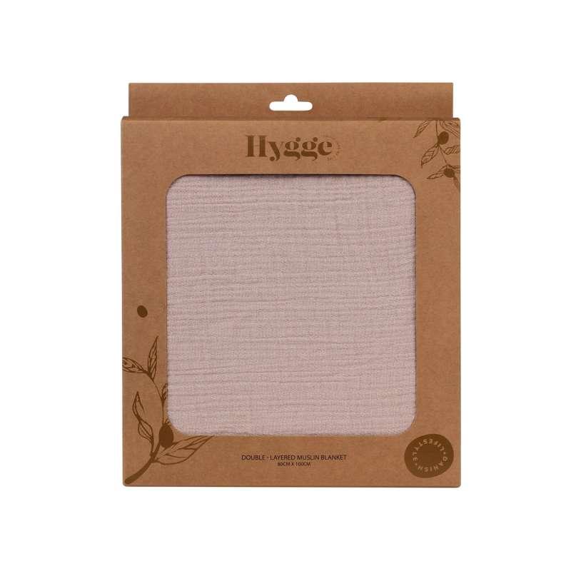 HYGGE PREKRIVAC OD MUSLINA, DVOSLOJAN, COOKIE BEIGE, 100X80CM 