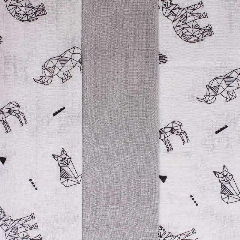 HYGGE TETRA PELENA OD MUSLINA MISTY GREY 3 KOM 80X80CM 