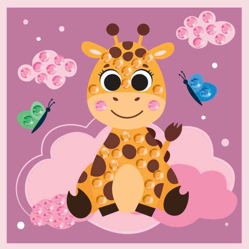 KFFP2502  MINI DIAMOND ART SET GIRAFFE AND CLOUDS 