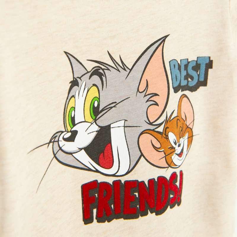 COOL CLUB TOM AND JERRY BODI KRATAK RUKAV BEIGE MELANGE 