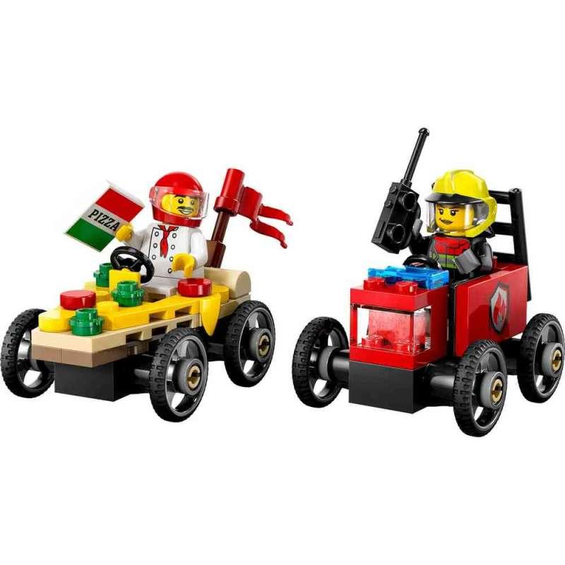 LEGO CITY PIZZA VS FIRE TRUCK RACE CAR PACK 