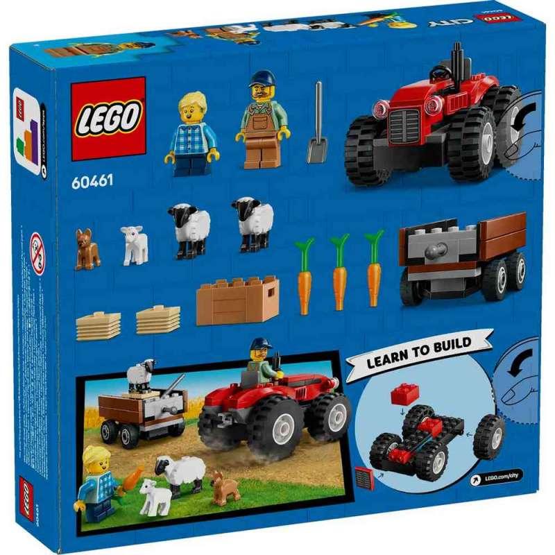 LEGO CITY RED FARM TRACTOR WITH TRAILER  AND  SHEEP 