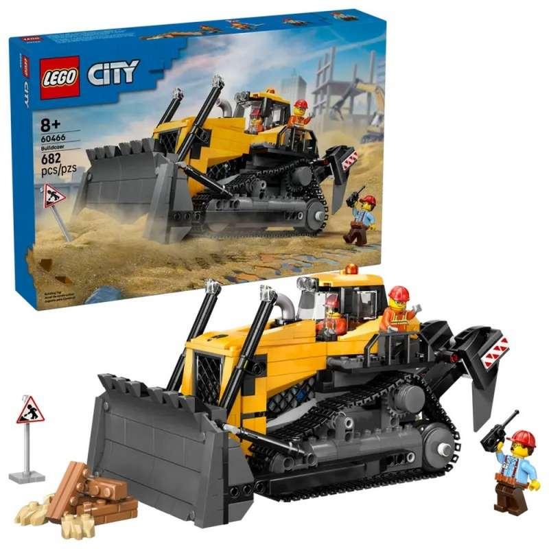 LEGO CITY YELLOW BULLDOZER WITH FRONT LOADER 