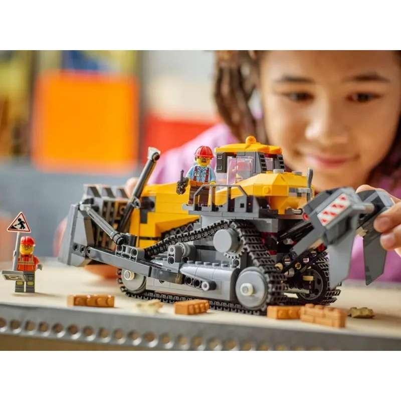 LEGO CITY YELLOW BULLDOZER WITH FRONT LOADER 