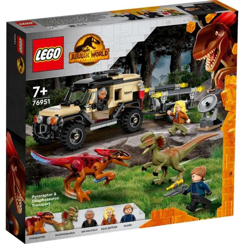 LEGO JURASSIC WORLD TRANSPORT PYRORAPTORA & DILOPHOSAURUSA