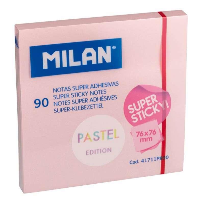 MILAN SAMOLJEPLJIVI BLOKCIC PASTEL PINK 76X76MM 100