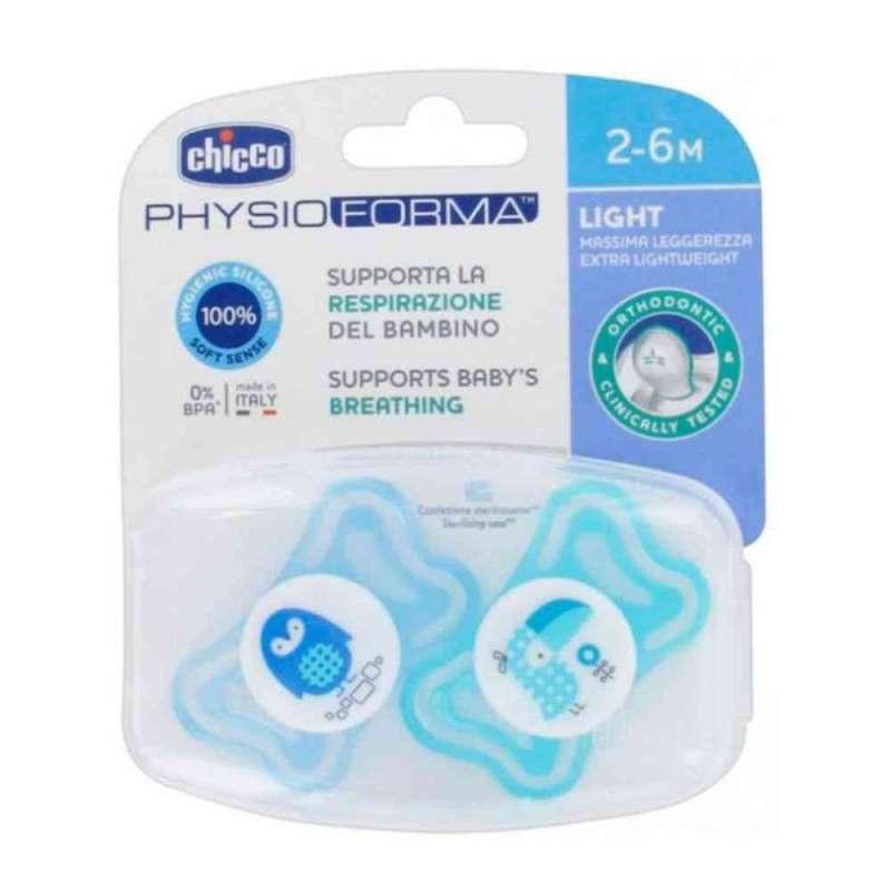 CHICCO DUDA PHYSIO LIGHT, 2M-6M, PLAVA, 2PCS 
