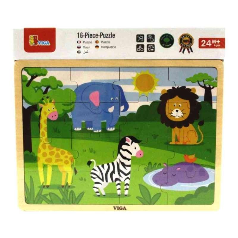 DRVENE PUZZLE SAFARI-16 KOM 
