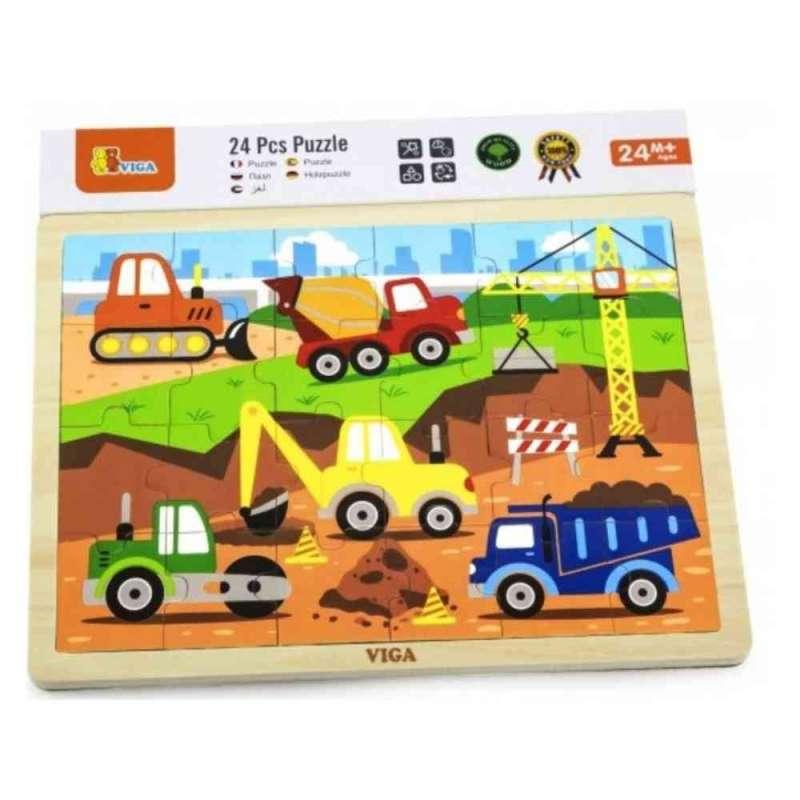 DRVENE PUZZLE RADNA VOZILA-24 KOM