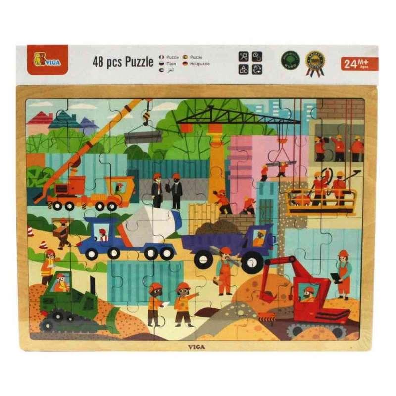 DRVENE PUZZLE RADNA VOZILA-48 KOM 