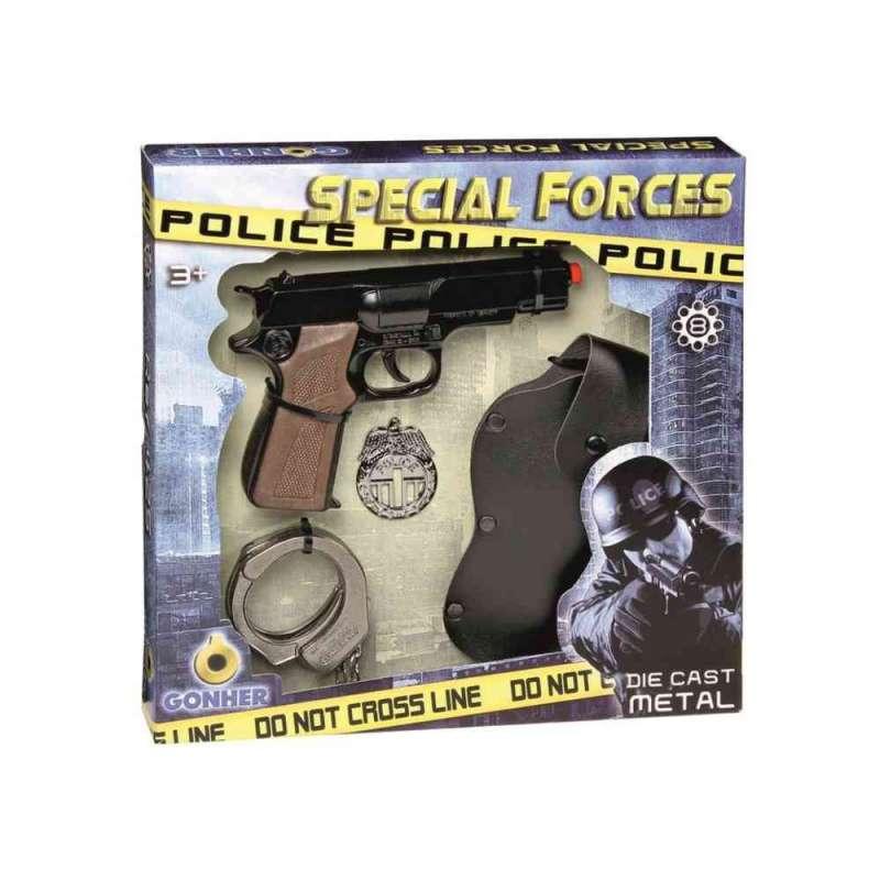 GN42561 POLICIJSKI SET (PISTOLJ, FUTROLA, ZNACKA, LISICE) 8