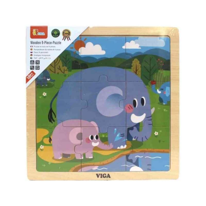 44626 DRVENE PUZZLE SLON-9 KOM