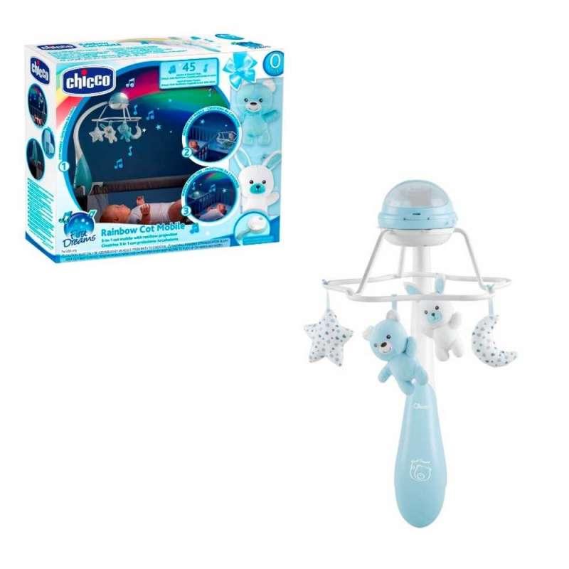 CHICCO VRTULJAK ZA KREVETAC 3U1 RAINBOW, PLAVI 