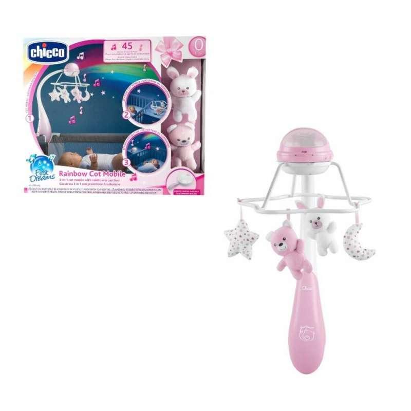 CHICCO VRTULJAK ZA KREVETAC 3U1 RAINBOW, ROZI 