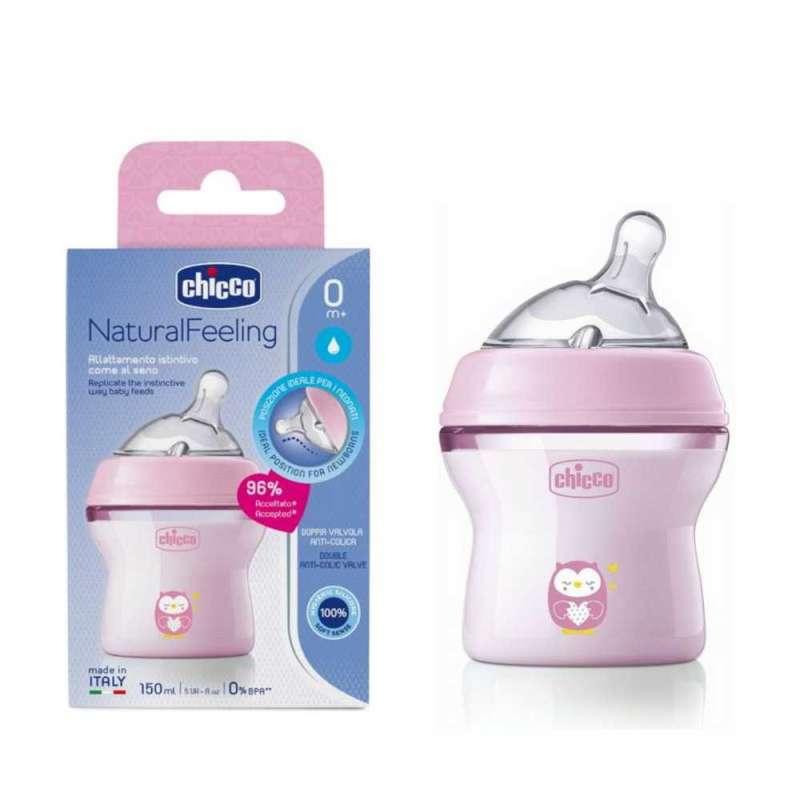 Bocica Natural Feeling 150 ml, 0m+, roza 