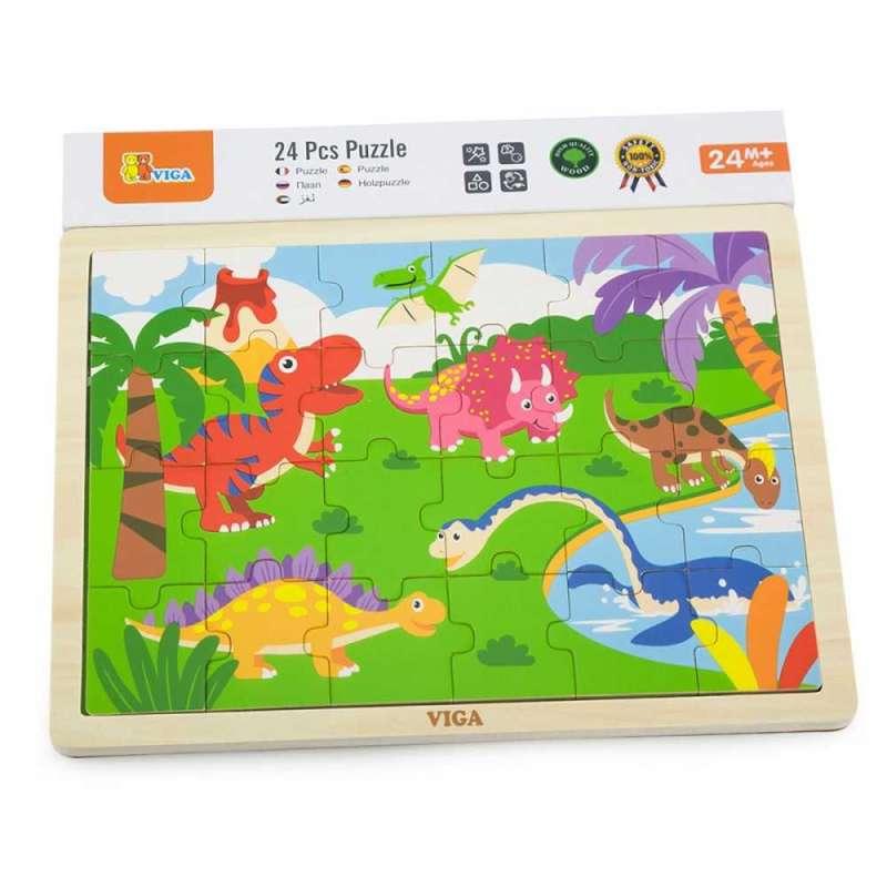 51460 DRVENE PUZZLE DINOSAUR- 24 KOM 