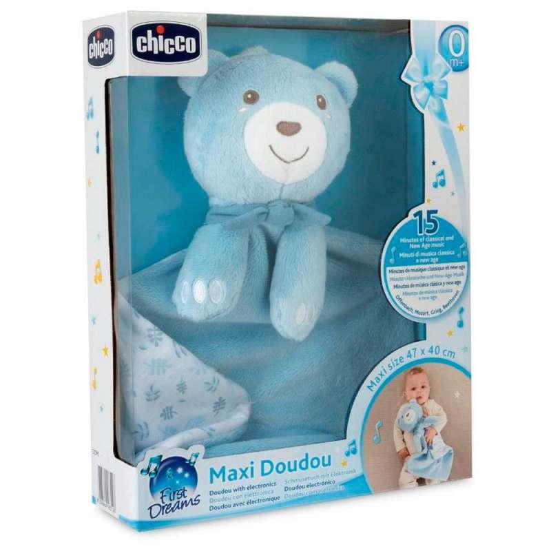 CHICCO  PLISANA IGRACKA POPLUN MEDVJEDIC, PLAVI, 0M+ 