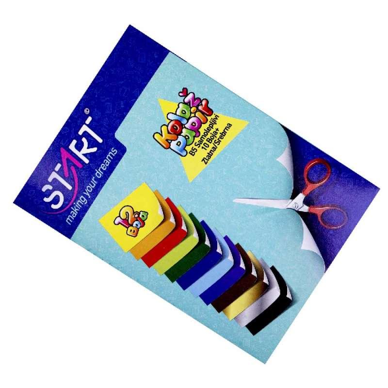 STR08237 START KOLAZ PAPIR B5,12 BOJA 10 OSNOVNIH,ZLATNA,SREBRNA 