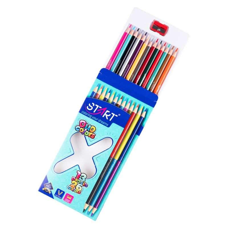 STR05519 START DRVENE BOJICE 13 X BICOLOR TRIANGULAR I ZAREZAC