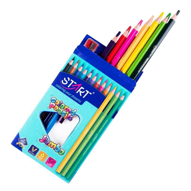 STR05526 START DRVENE BOJICE JUMBO 12 KOM TRIANGULAR