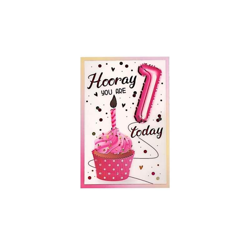 TMS18809 cESTITKA 3D HOOREY HOORAY YOU ARE 1 TODAY (GIRL)