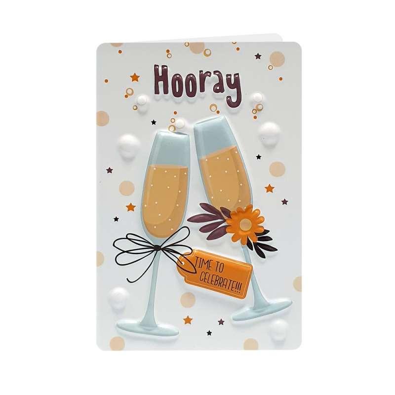 TMS24008 ČESTITKA PARTY & PRETTY POPZZ HOOREY! TIME TO CELEBRATE! 