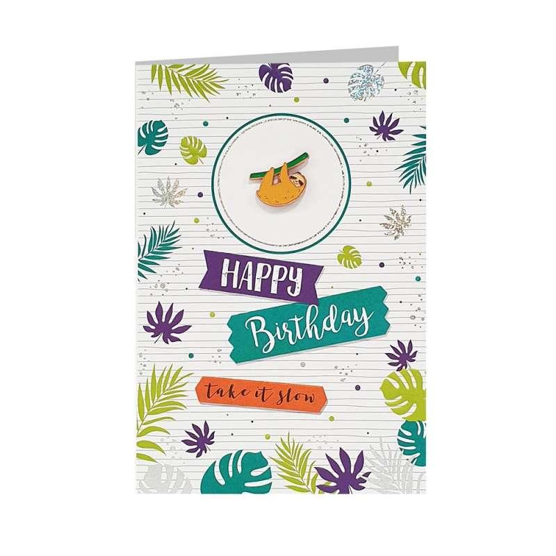 TMS28327 cESTITKA SA LENJIVAC ZNAcKOM - HAPPY BIRTHDAY! TAKE IT SLOW