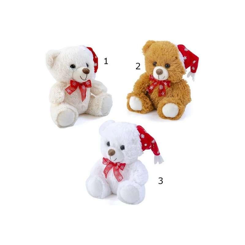 VSL2229 BOZICNI PLISANI MEDO SA KAPOM DEDA MRAZA 22CM 3ASST 