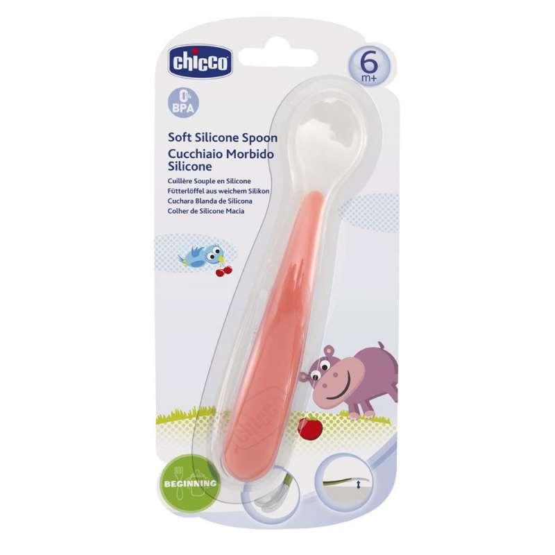 CHICCO MEKANA SILIKONSKA KASIKA 6M PLUS CRVENA
