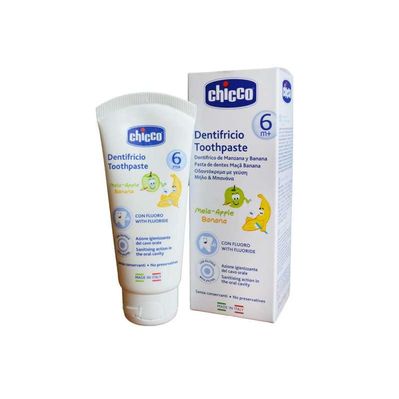 CHICCO BM PASTA ZA ZUBE SA UKUSOMJABUKE I BANANE 50ML SA FLUOROM