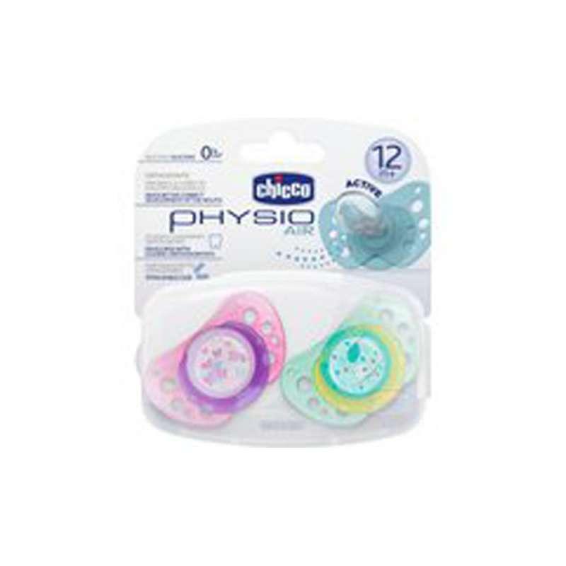 CHICCO LAZA PHYSIO AIR OD SILIKONA 12M PLUS 2 KOM U KUTIJI ROZE